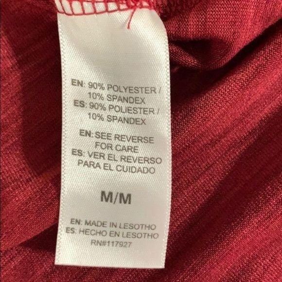 Reebok Woman's Burgundy Rounded Hem Athletic Short Sleeve Shirt Size Medium - Picture 8 of 8